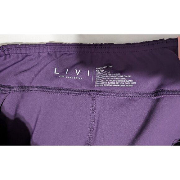 Livi by Lane Bryant Womens Ankle Trousers Purple Size 18/20 Quick-Dry Wicking St - Picture 4 of 10